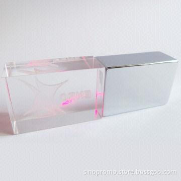 Crystal USB Drive with flash lighting